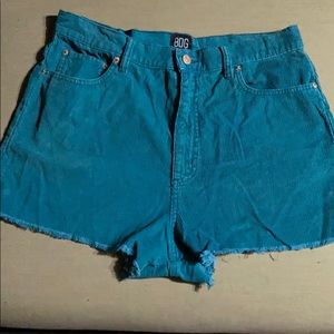 Girlfriend High-Rise Teal Corduroy BDG shorts